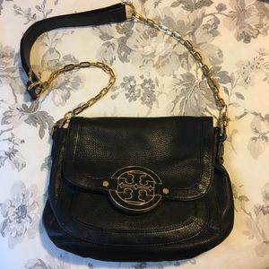 Tory Burch Amanda Crossbody Bag, Black Leather